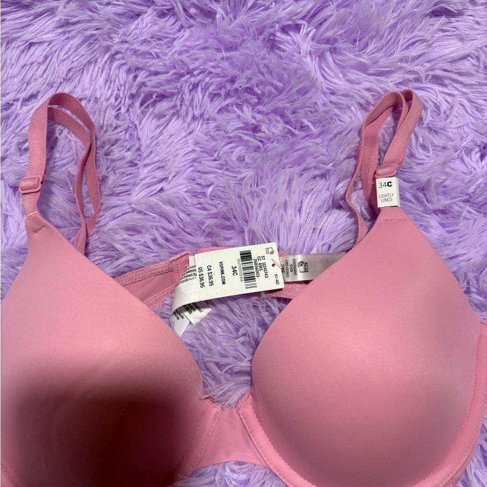 PINK Victoria's Secret Smooth Lightly Lined Pink T-Shirt Bra